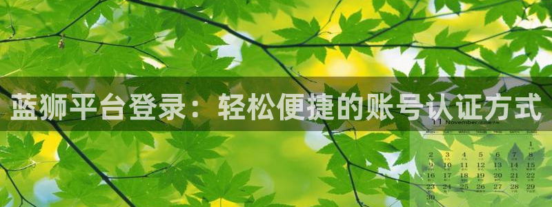 摩登7预测在线预测：蓝狮平台登录：轻松便捷的账号认证方式